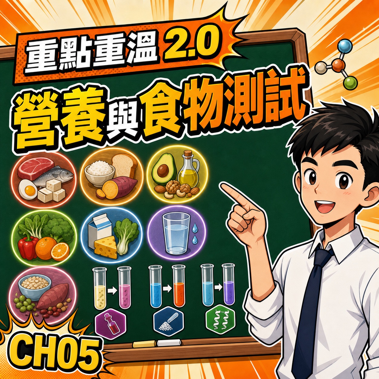 七類營養素與食物測試:DSE Biology 表格整理-DSE生物科重點重溫2.0封面