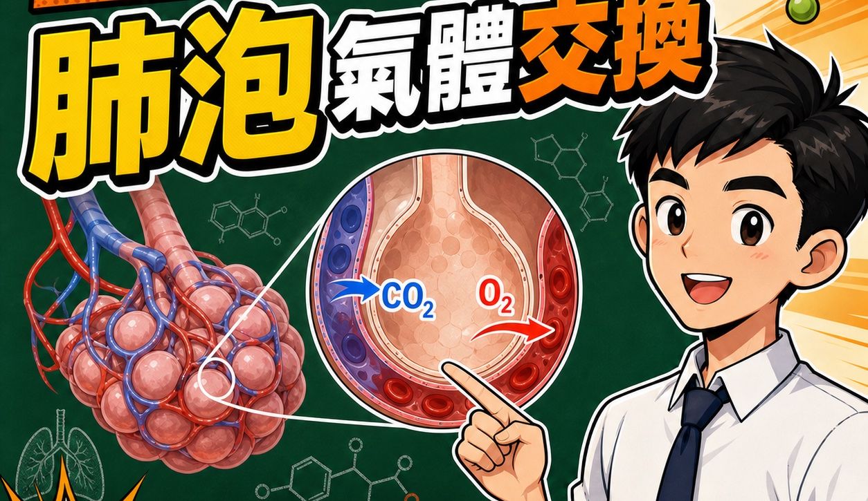 肺泡氣體交換 DSE 重點：結構、擴散與通氣－DSE生物科重點重溫2.0封面