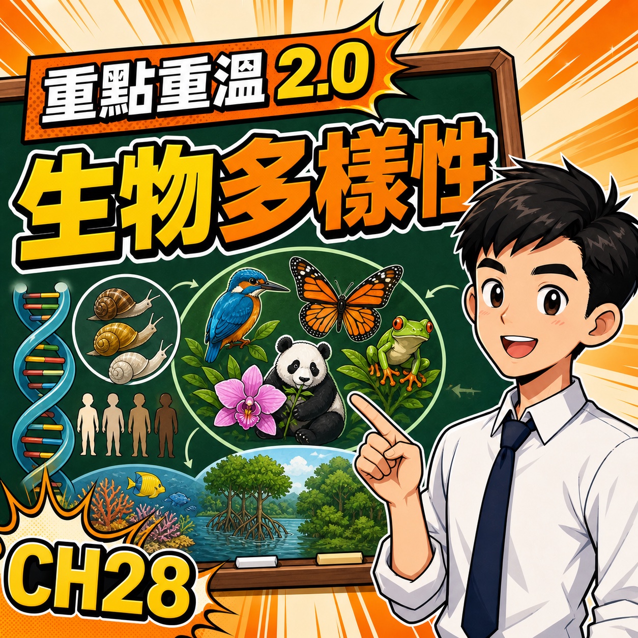 生物多樣性 DSE：三個層次、分類與保育價值－DSE生物科重點重溫2.0封面
