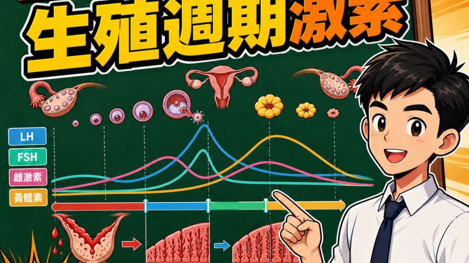 月經週期激素 DSE：FSH、LH、雌激素與黃體酮－DSE生物科重點重溫2.0封面