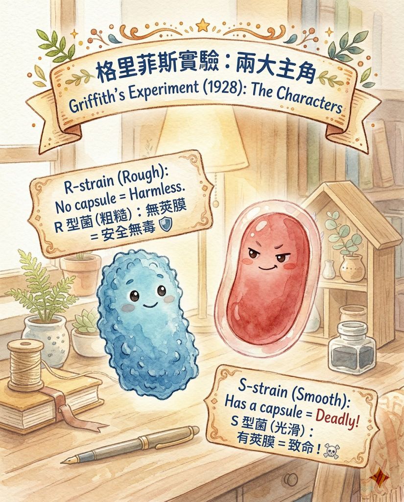 【DSE Bio 經典實驗】究竟是誰解開了 DNA 的身世之謎？格里菲斯與艾佛瑞的轉型實驗全解析｜DSE Biology 圖卡 3