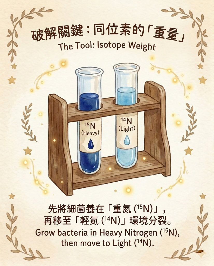 【DSE Bio 經典實驗】被譽為「生物學史上最美的實驗」：梅瑟生-史達實驗與 DNA 半保留複製機制拆解｜DSE Biology 圖卡 5