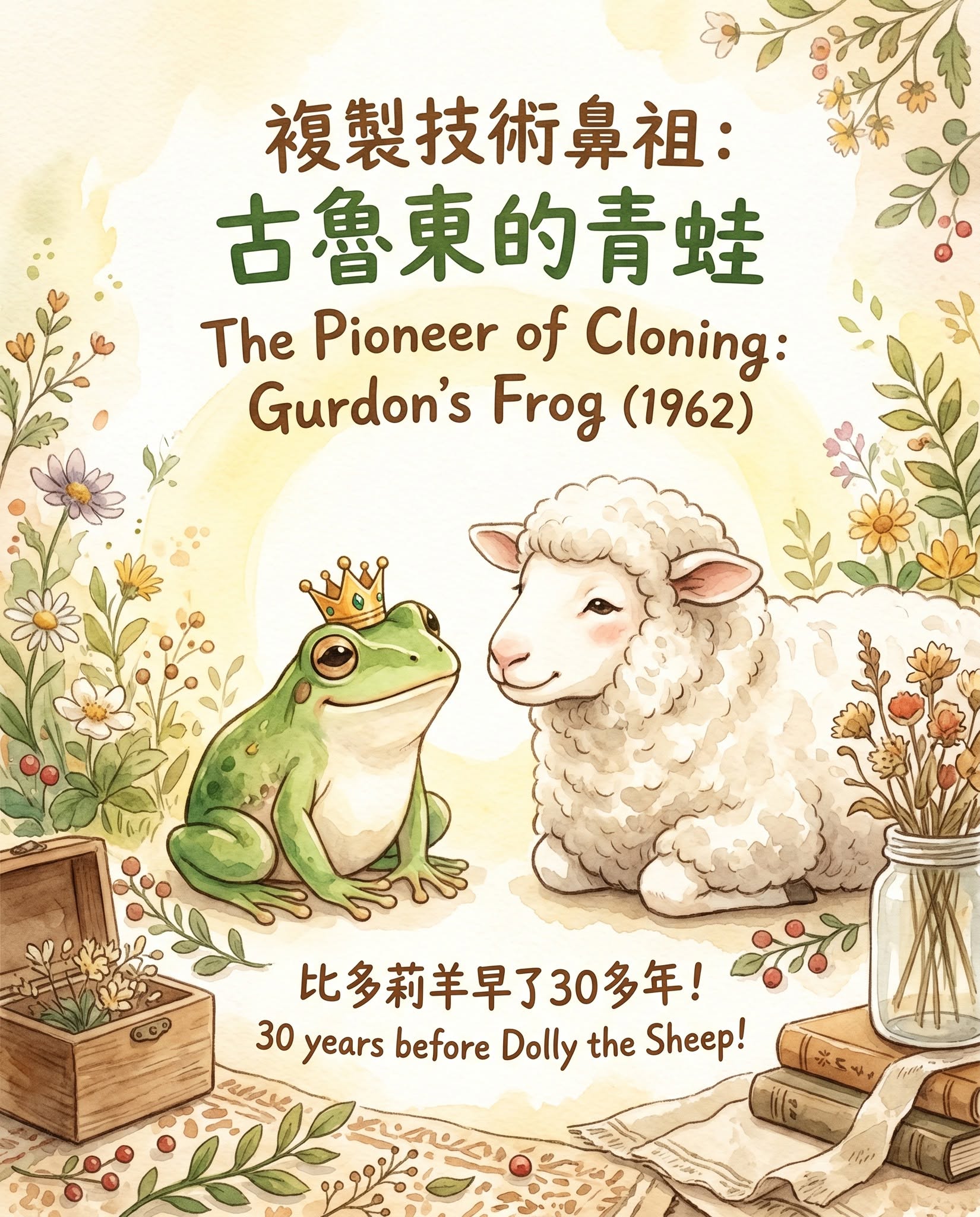 【DSE Biology 知識點】複製技術鼻祖：古魯東 (John Gurdon) 的青蛙核移植實驗與細胞分化迷思｜DSE Biology 圖卡 2