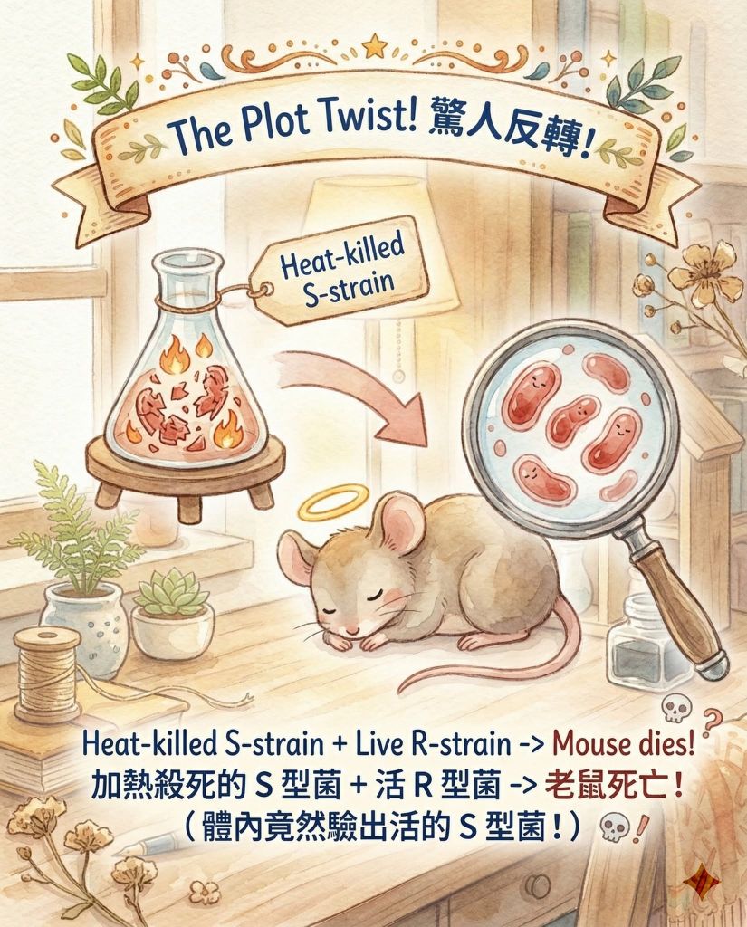 【DSE Bio 經典實驗】究竟是誰解開了 DNA 的身世之謎？格里菲斯與艾佛瑞的轉型實驗全解析｜DSE Biology 圖卡 5