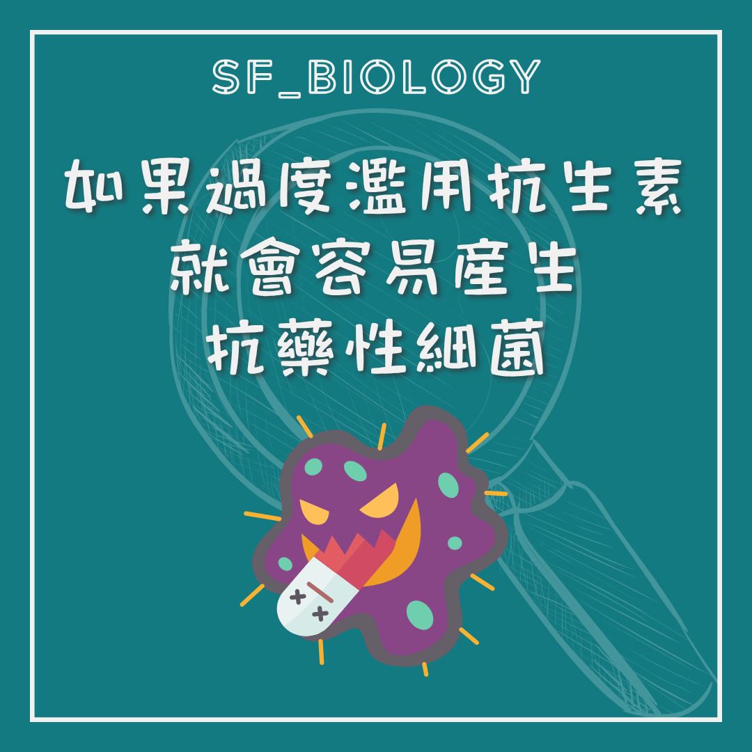 過度使用抗生素會選出抗藥性細菌的提示