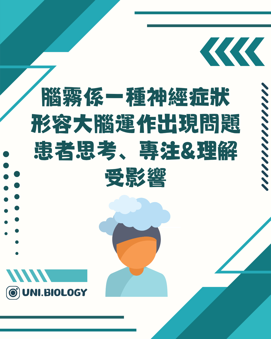腦霧會影響思考專注和理解的說明